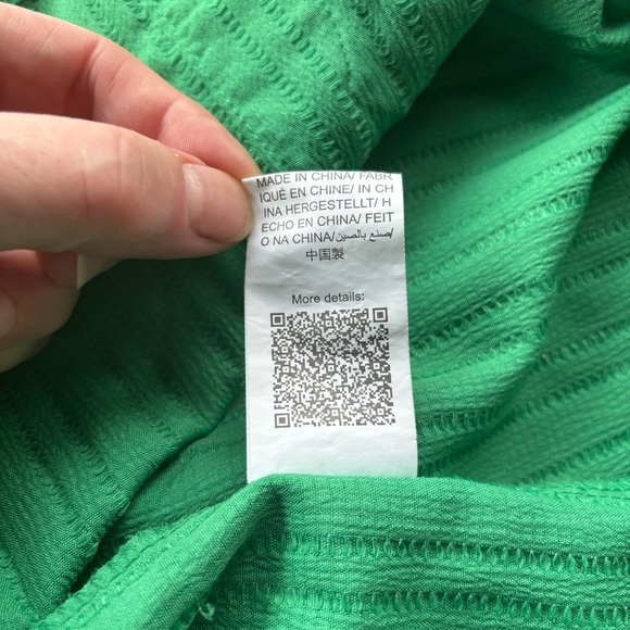 SHEIN Emerald Green Lace Trim Blouse - Picture 3 of 5